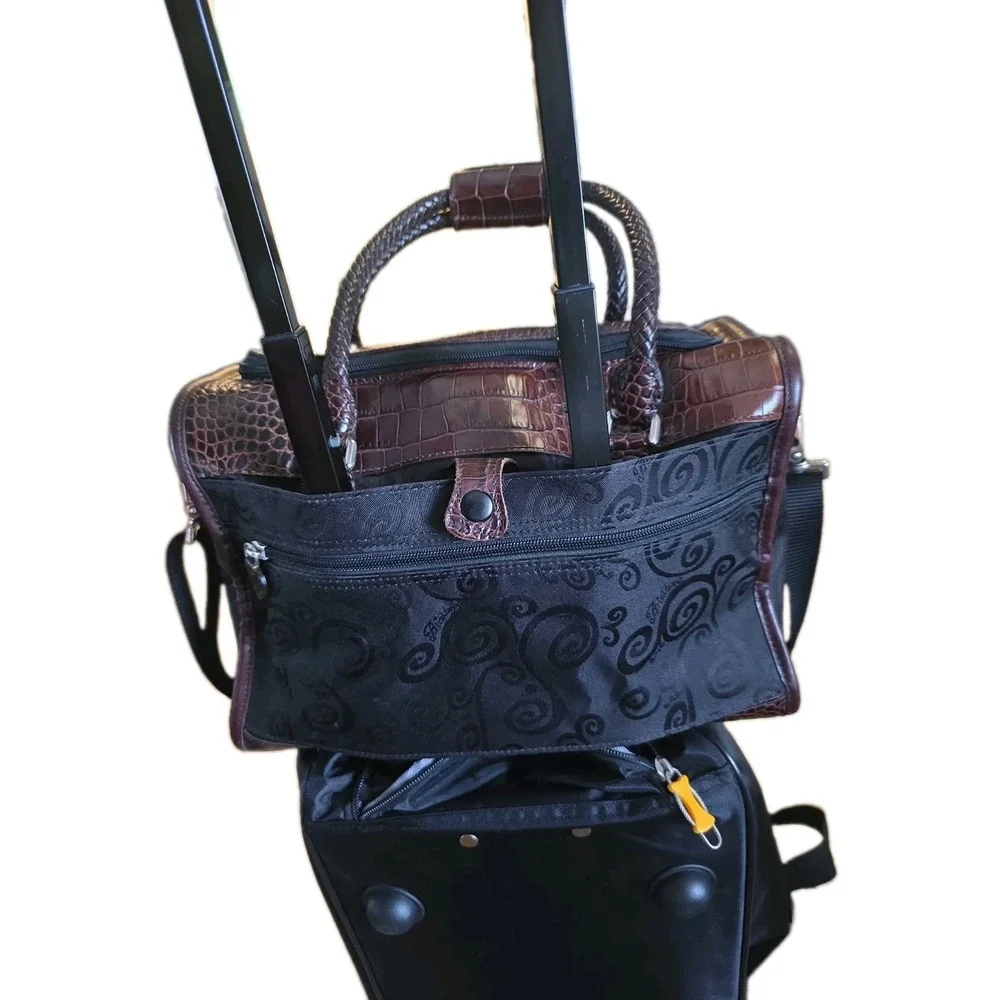 BRIGHTON Black/Brown Travel Cosmetic Toiletry Travel Bag Messenger